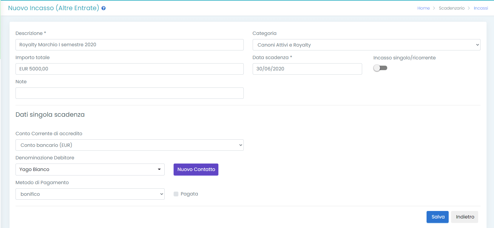 Scadenzario e Prima Nota - Software per la gestione delle Scadenze e delle  Entrate/Uscite finanziarie